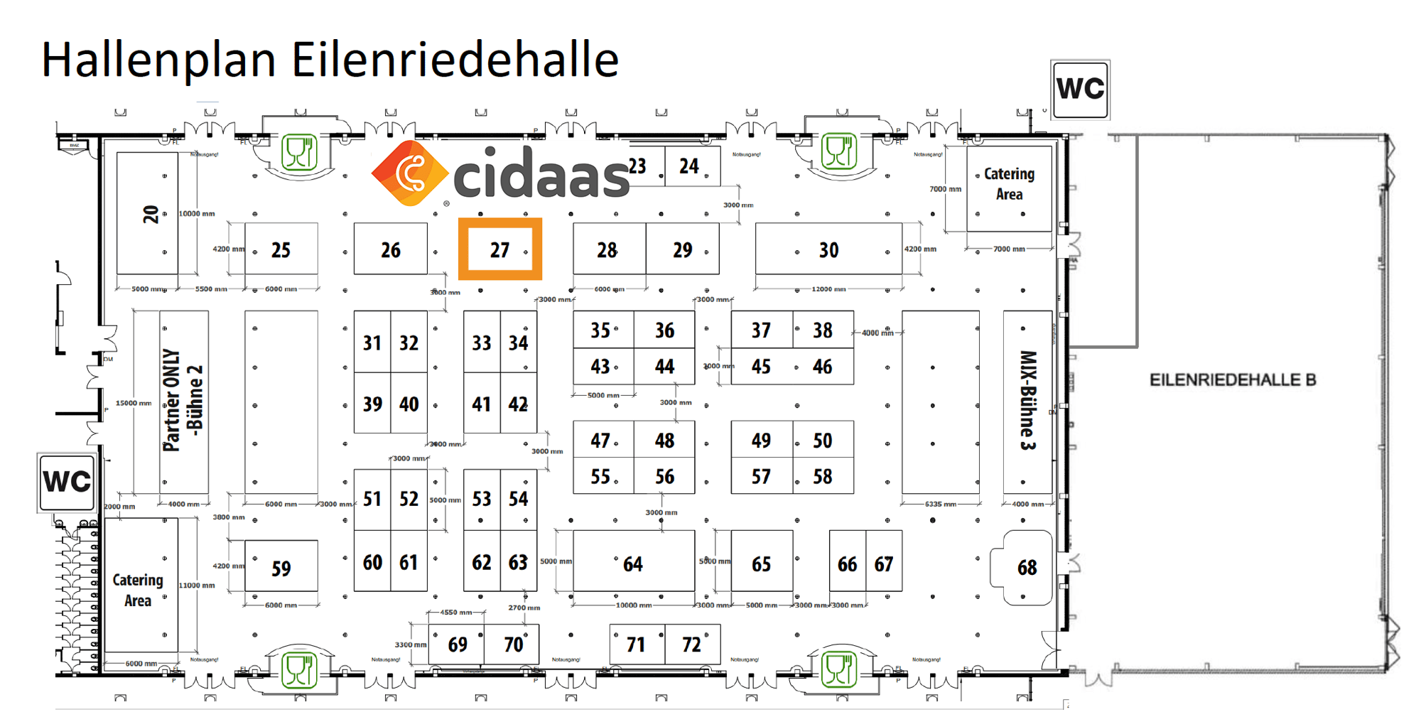 Hallenplan mit cidas Logo